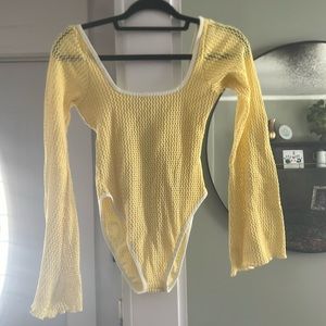 Yellow, long-sleeved/flair arm Bathing Suit (never worn)